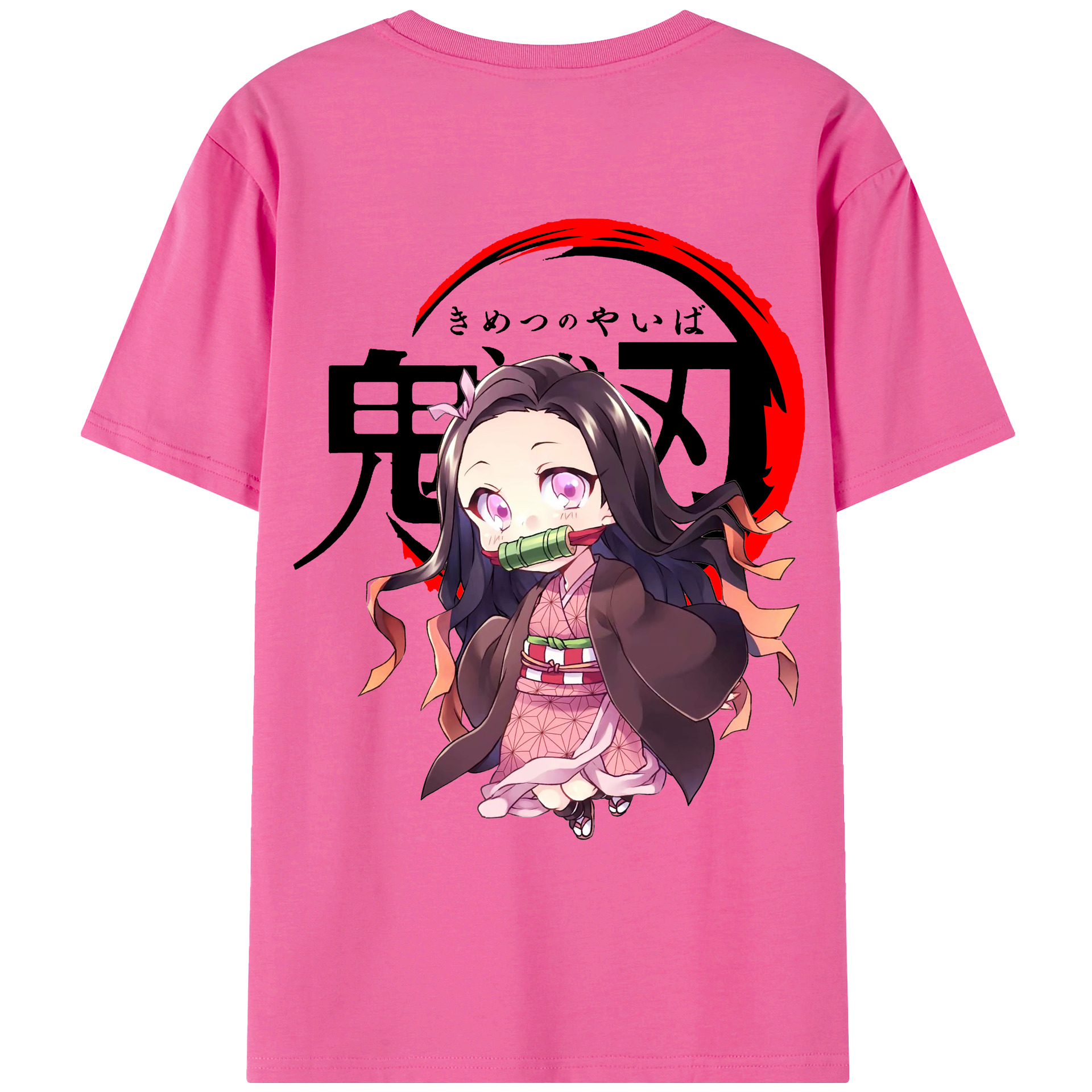 （画像用） 鬼滅の刃（きめつのやいば）竈門 禰󠄀豆子／かまど ねずこ Kamado Nezuko レディース半袖Tシャツ(バックプリント)